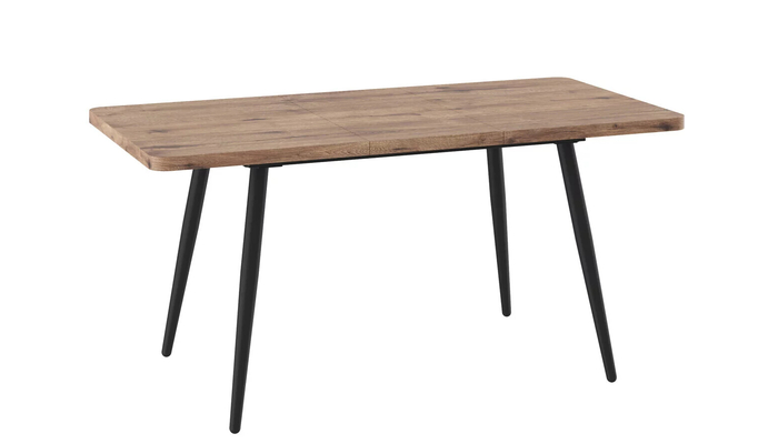 Стол прямоугольный закругленный БОРГ-120  120+40*80 черный/ламинат дуб веллингтон - фото 2