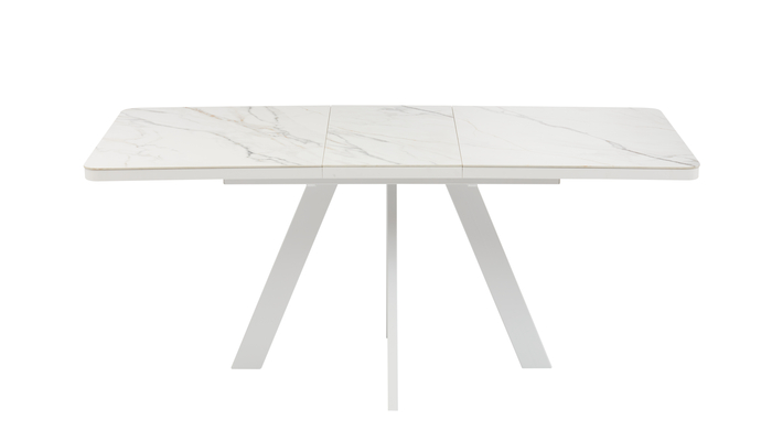 Стол прямоугольный закругленный БОБИ-140  140+40*85 белый/Калаката Золото СТ кер - фото 4