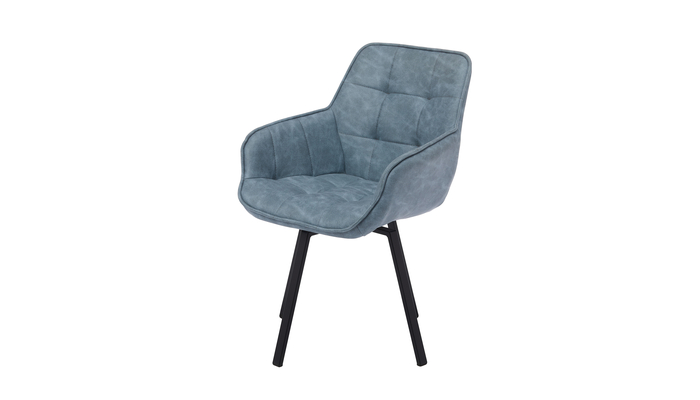 Стул поворотный ROMEO черный/замша LUX blue К11 - фото 2