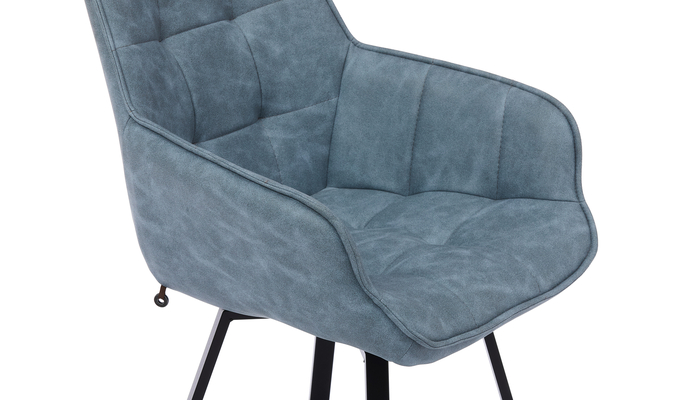 Стул поворотный ROMEO черный/замша LUX blue К11 - фото 6