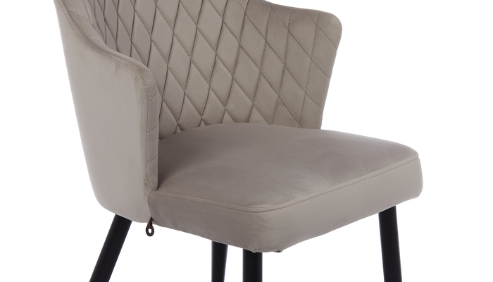 Стул ФРЕДДИ черный/велюр Д08 платиновый - фото 5