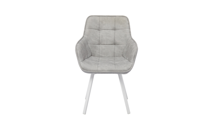 Стул поворотный ROMEO белый/замша LUX графит К8