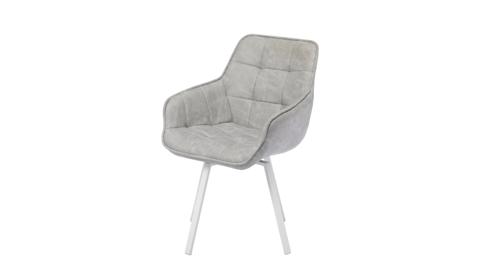 Стул поворотный ROMEO белый/замша LUX графит К8 - фото 2