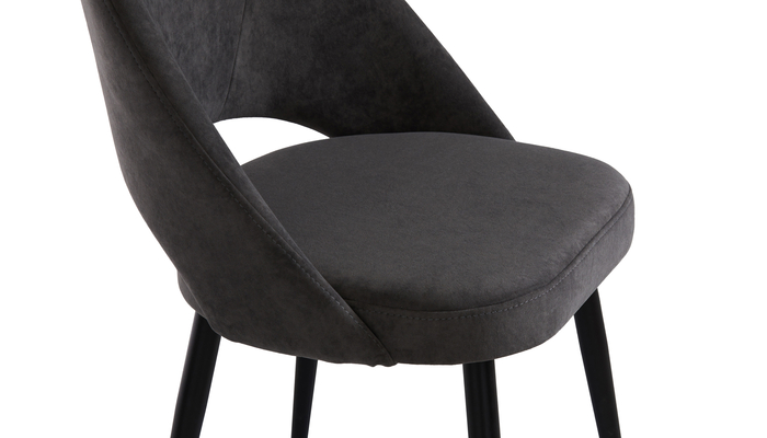 Стул ЭРИКА черный/тк. Десерт 13 серый - фото 5