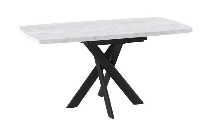 Стол прямоугольный ЛЕОНЕЛЬ-130  130+35*85 черный/ламинат серый сланец - фото 2