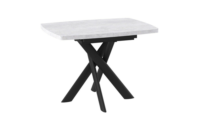 Стол прямоугольный ЛЕОНЕЛЬ-130  130+35*85 черный/ламинат серый сланец