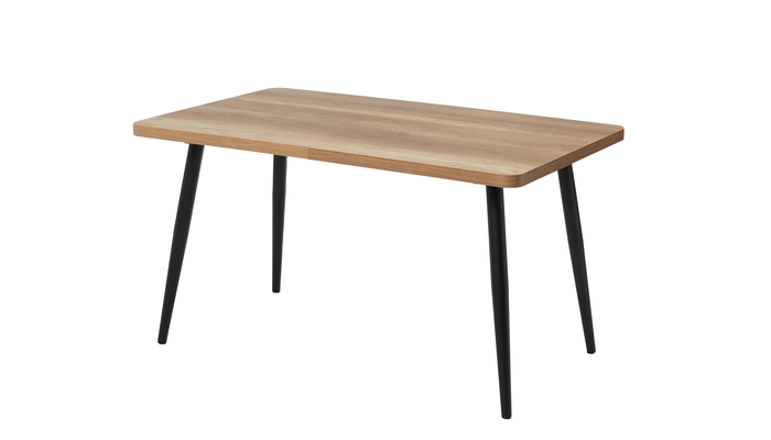 Стол прямоугольный закругленный БОРГ-140  140+40*85 черный/ламинат дуб каньон