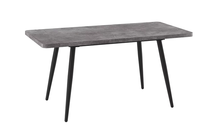 Стол прямоугольный закругленный БОРГ-120  120+40*80 черный/ламинат дымчатая керамика - фото 2