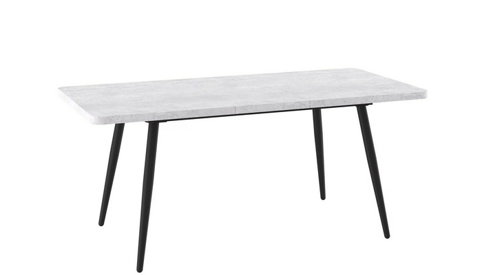 Стол прямоугольный закругленный БОРГ-140  140+40*85 черный/ламинат серый сланец - фото 2