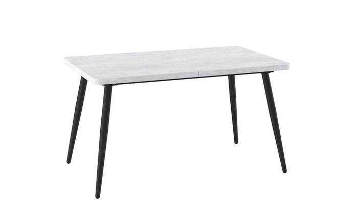 Стол прямоугольный закругленный БОРГ-140  140+40*85 черный/ламинат серый сланец