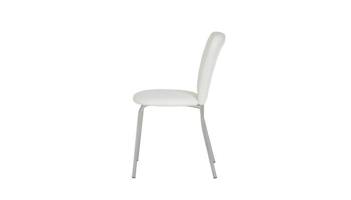 Стул РОДЖЕР под хром/экокожа белый капитон П1 (С102) - фото 3
