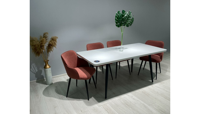 Стол прямоугольный BORG RADIAL-140  140+40*85 черный/стекло белое оптивайт, вкладка стекло - фото 8