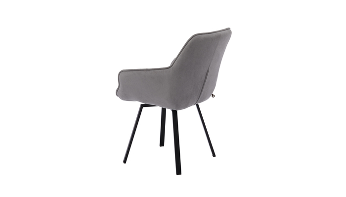 Стул поворотный РОМЕО-360 черный/велюр Б22 серый - фото 4