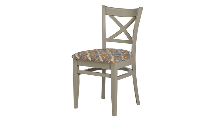 Стул МАРИО т.301/тк. 4-607 12582/9853 коричнево-голубой (Серая эмаль)