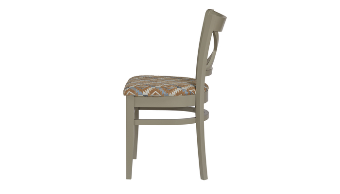 Стул МАРИО т.301/тк. 4-607 12582/9853 коричнево-голубой (Серая эмаль) - фото 3