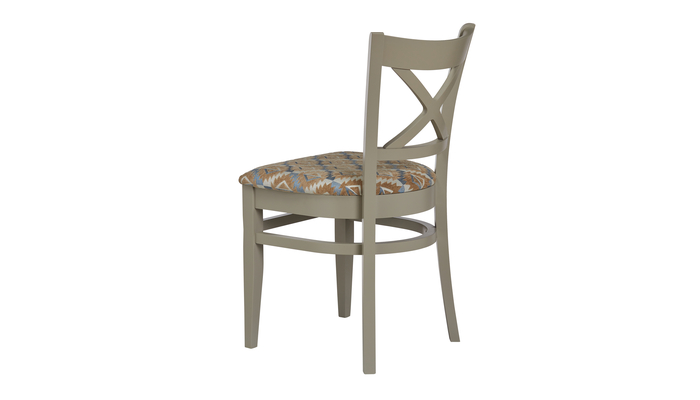 Стул МАРИО т.301/тк. 4-607 12582/9853 коричнево-голубой (Серая эмаль) - фото 4