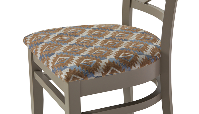 Стул МАРИО т.301/тк. 4-607 12582/9853 коричнево-голубой (Серая эмаль) - фото 5