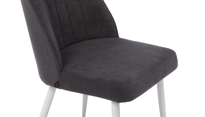 Стул ЛЕОНАРД М белый/велюр Б28 антрацит - фото 5
