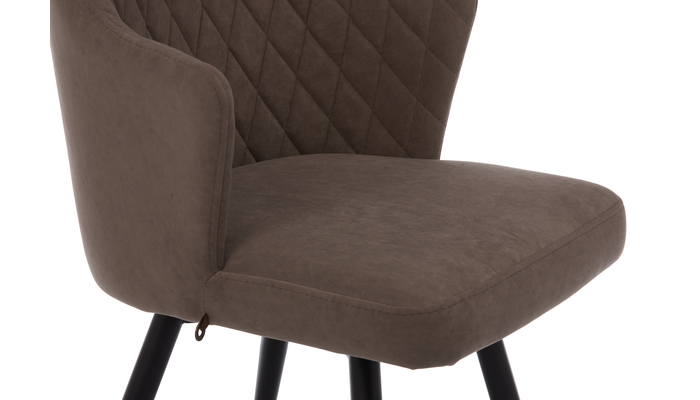 Стул поворотный ФРЕДДИ-360 черный/велюр Б05 латте - фото 6