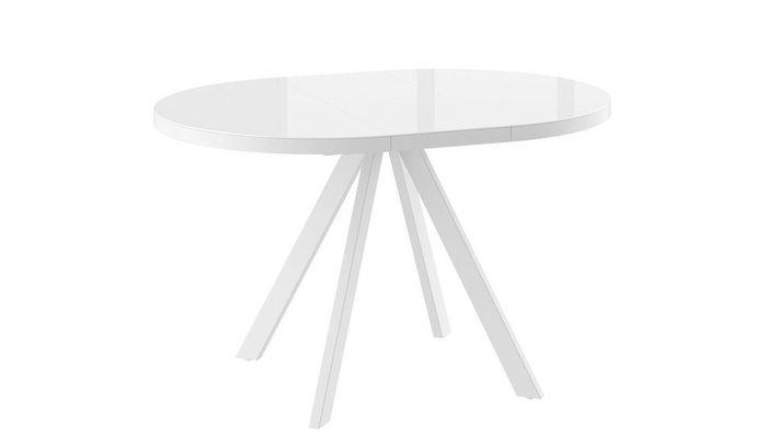 Стол круглый РОНДО М-90  90+35*90 белый/стекло белый оптивайт, вкладка стекло - фото 2
