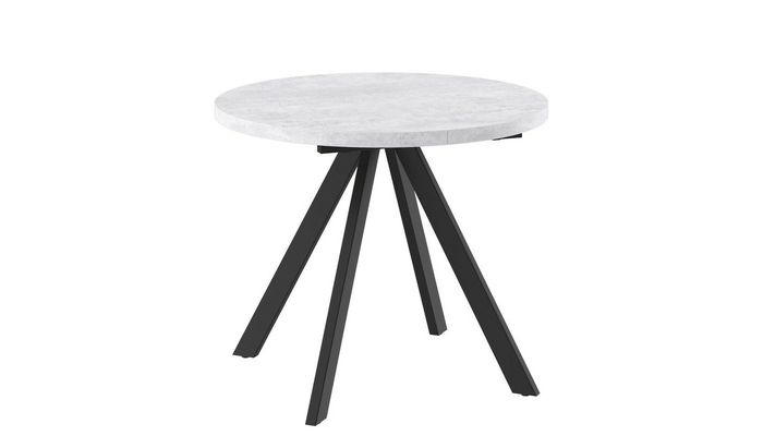 Стол круглый РОНДО М-90  90+35*90 черный/ламинат серый сланец