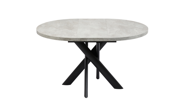 Стол круглый РОНАЛДО-100 100+35*100 черный/ламинат серый сланец - фото 4