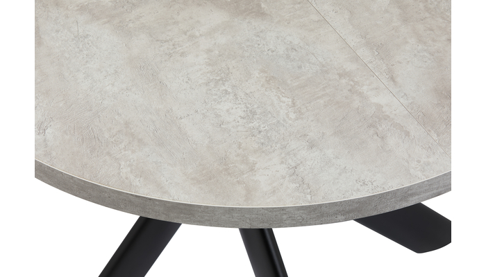 Стол круглый РОНАЛДО-100 100+35*100 черный/ламинат серый сланец - фото 5