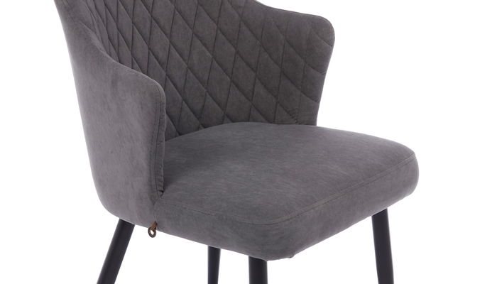 Стул ФРЕДДИ черный/велюр Б28 антрацит - фото 5