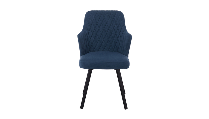 Стул поворотный ФРЕДДИ-360 черный/велюр Б08 синий квадратный профиль