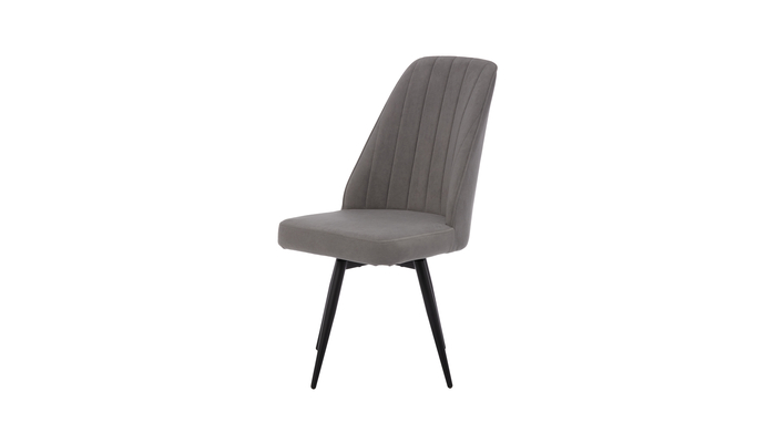 Стул поворотный ЛЕОНАРД М-360 черный/велюр Б22 серый - фото 3