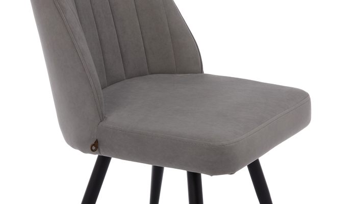 Стул поворотный ЛЕОНАРД М-360 черный/велюр Б22 серый - фото 6