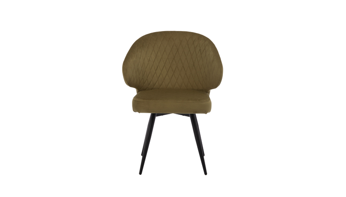 Стул поворотный РОБ-360 черный/велюр Д12 оливковый - фото 2