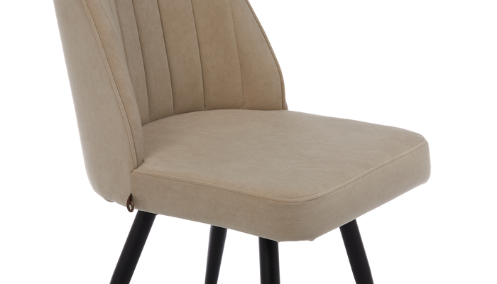 Стул поворотный ЛЕОНАРД М-360 черный/велюр Б03 кремовый - фото 6