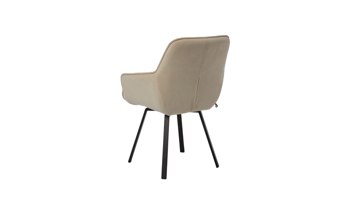 Стул РОМЕО-ФИКС черный/велюр Б03 кремовый - фото 4