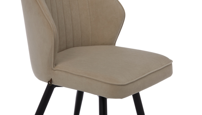 Стул поворотный МИШЕЛЬ-360 черный/велюр Б3 кремовый - фото 6