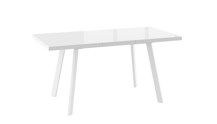 Стол прямоугольный БОРГ-120 120+40*80 белый/стекло белое оптивайт, вкладка стекло - фото 2