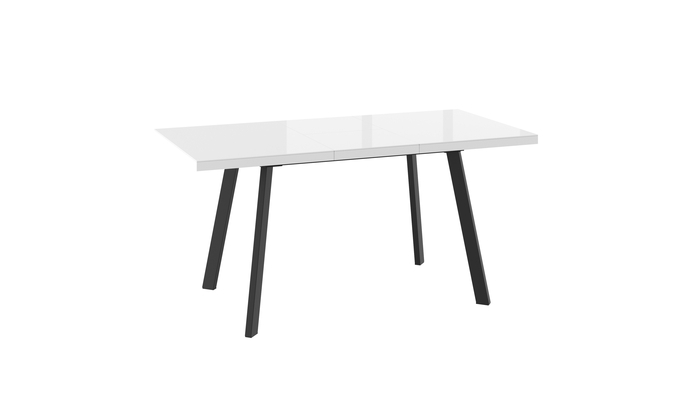 Стол прямоугольный БОРГ-120 120+40*80 черный/стекло белое оптивайт, вкладка стекло - фото 2