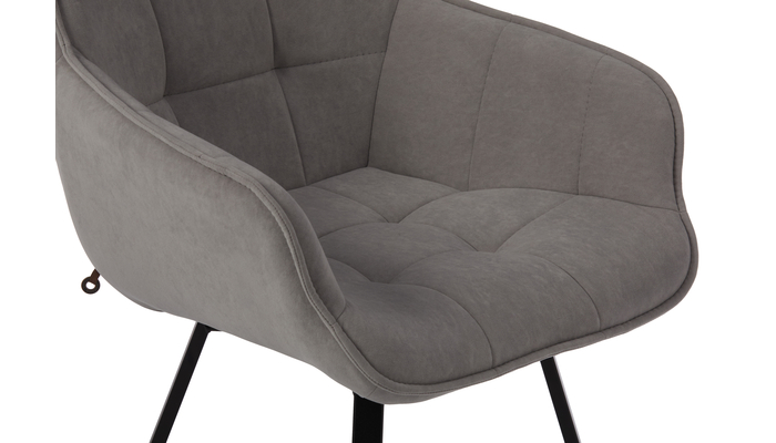 Стул РОМЕО-ФИКС черный/велюр Б22 серый - фото 5