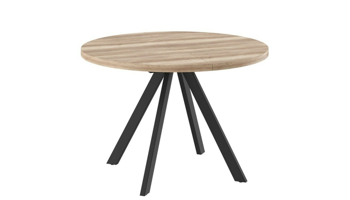 Стол круглый РОНДО М-110 110+35*110 черный/ламинат дуб каньон