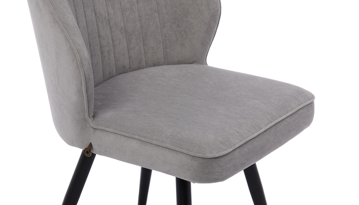 Стул поворотный МИШЕЛЬ-360 черный/велюр Б22 серый - фото 6