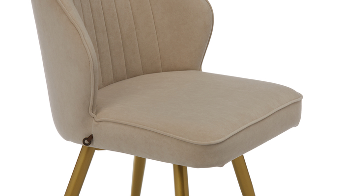 Стул поворотный МИШЕЛЬ-360 золото/велюр Б03 кремовый - фото 6