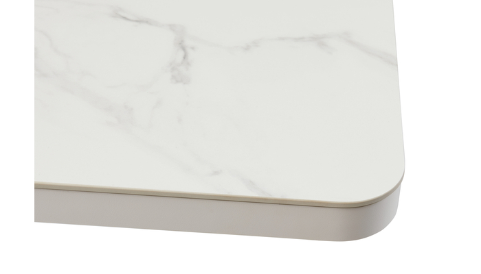 Стол прямоугольный закругленный БОБИ-140  140+40*85 белый/Калаката СТ Кер - фото 5