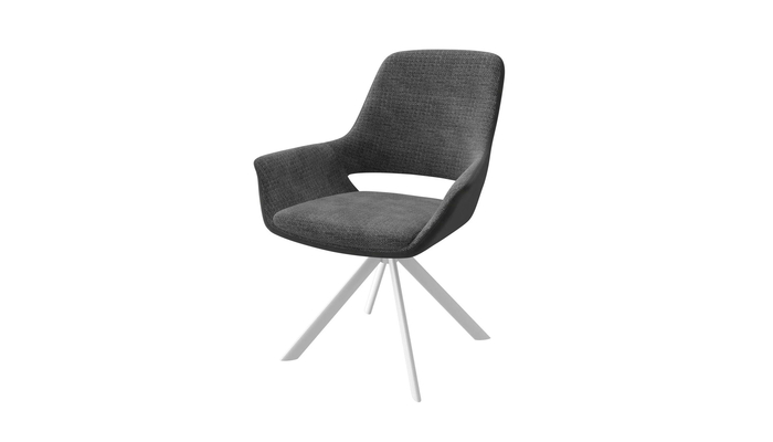 Стул поворотный ОФФИ-360 белый/шенилл Г22 графит -  Р графит