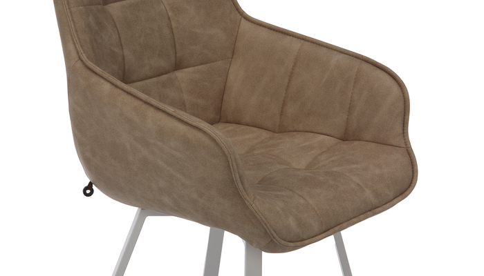 Стул поворотный РОМЕО-360 белый/К2 латте - фото 6