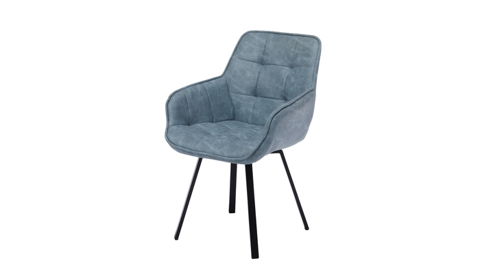 Стул поворотный РОМЕО-360 черный/К11 голубой - фото 3