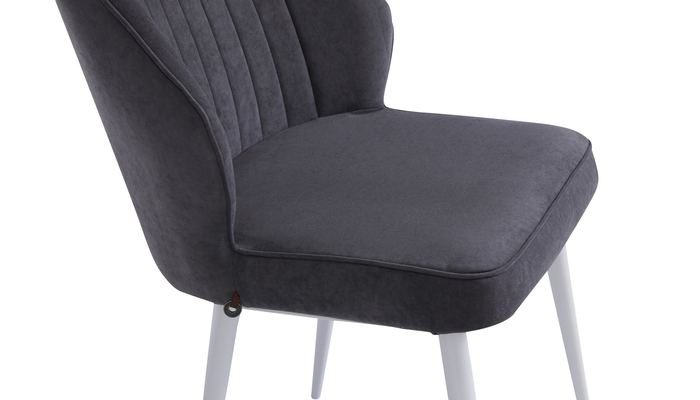 Стул МИШЕЛЬ белый/велюр Б28 антрацит - фото 5