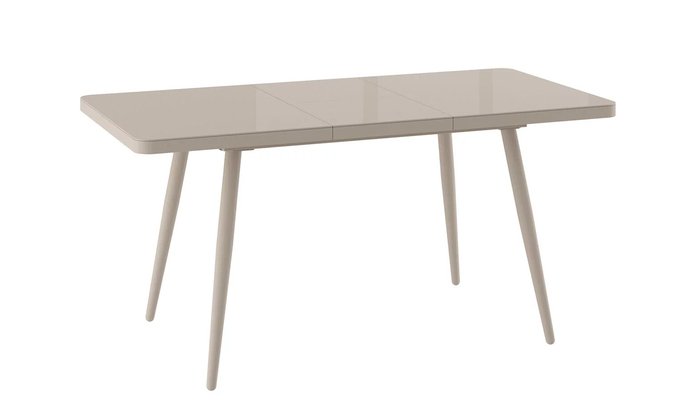Стол прямоугольный закругленный БОРГ-120  120+40*80 капучино/стекло капучино, вкладка стекло - фото 2