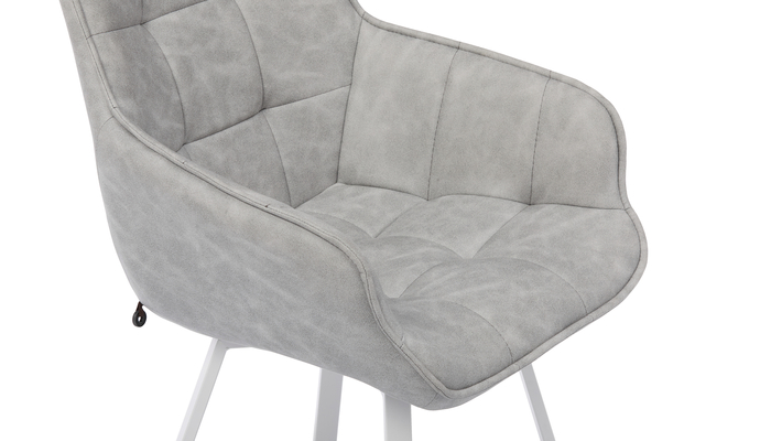 Стул поворотный РОМЕО-360 белый/К8 графит - фото 6