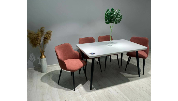 Стол прямоугольный закругленный БОРГ-140  140+40*85 черный/стекло белое оптивайт, вкладка стекло - фото 7